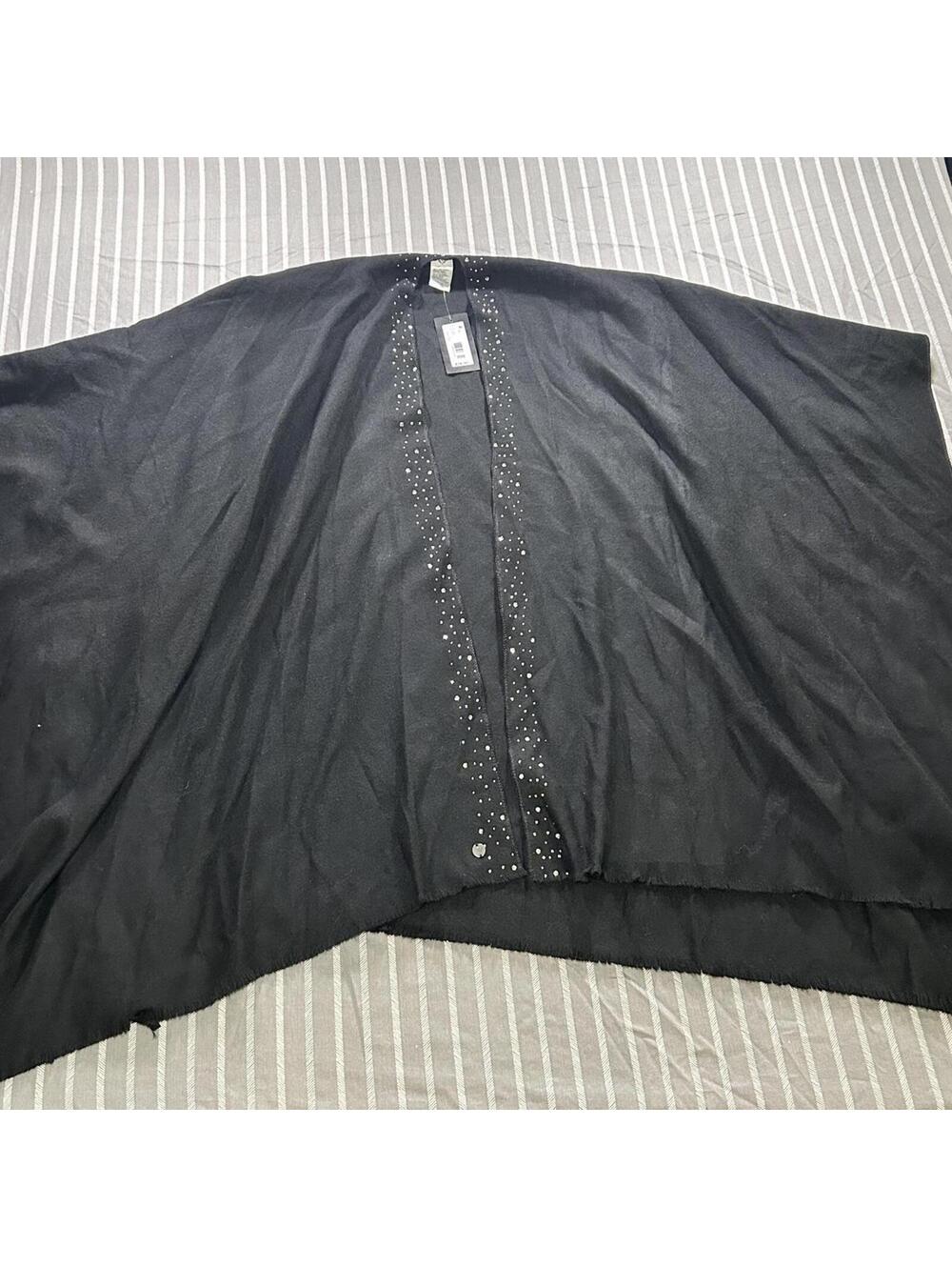Fraas Rhinestone Ruana Black One Size